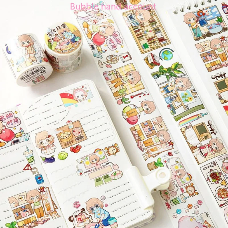 Pequenas Bolas De Leite Original e Fita De Papel Meninas Crianças Decorativas Mão Ledger Rolo Inteiro de Adesivos