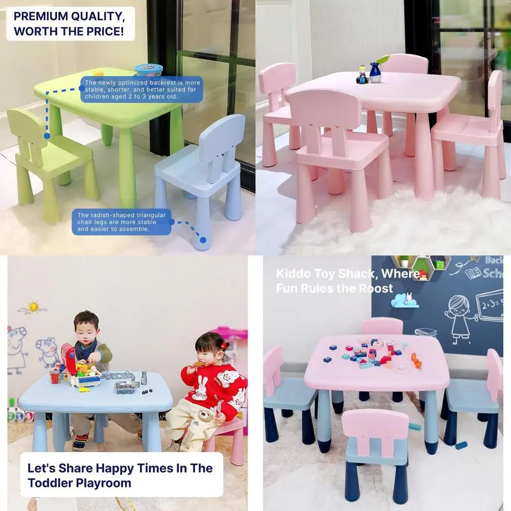 

Детский стульчик из полипропилена с спинкой, безопасный для детей от 1 до 6 лет