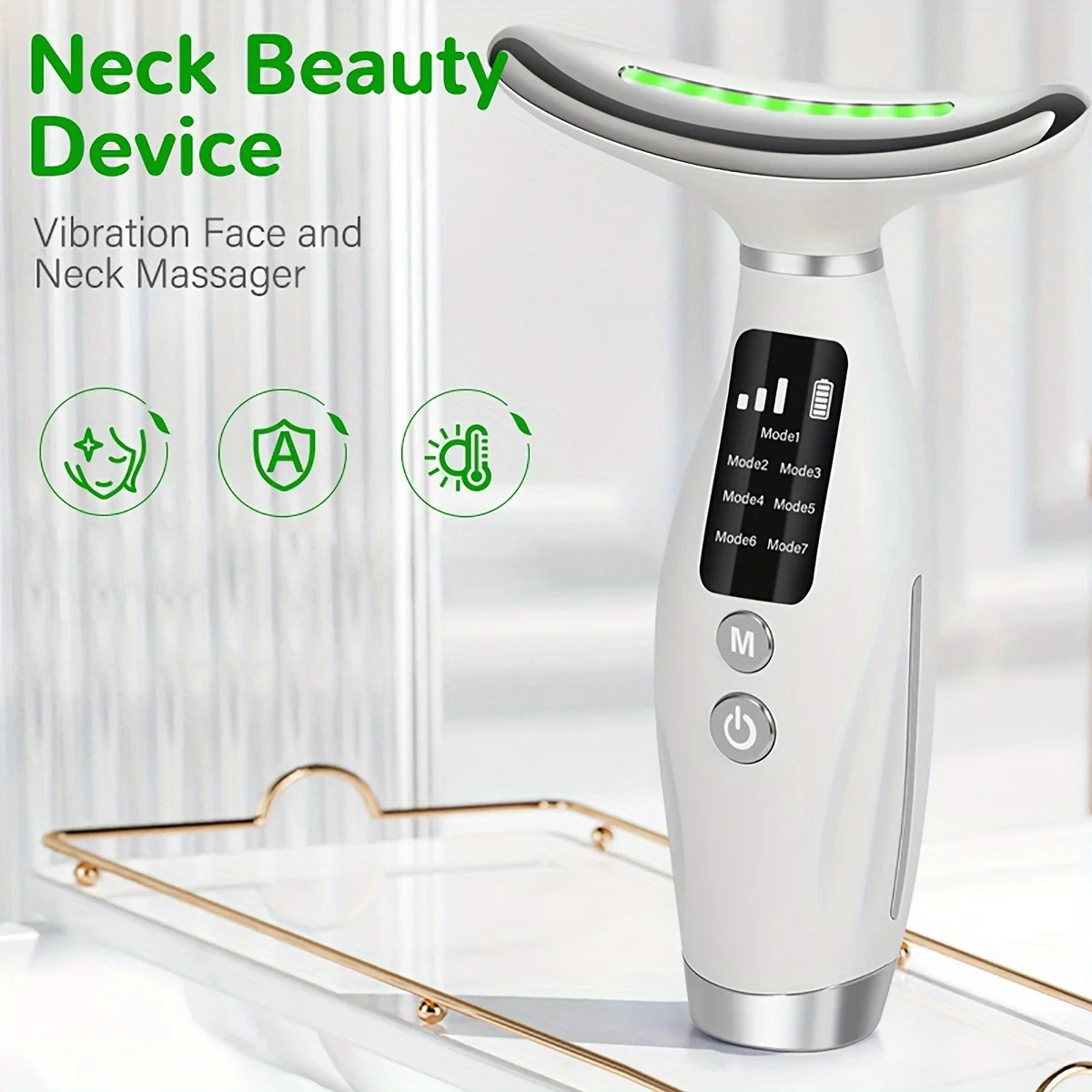 EMS Neck Face Lifting Beauty Device 7Colors Multi Functional Beauty Instrument Portable Facial Lift Skincare Machine Free Ship