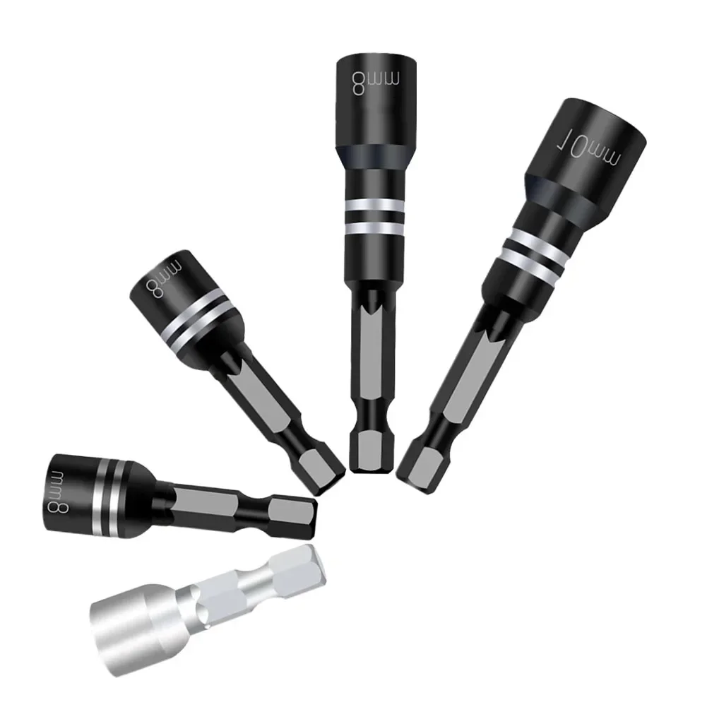 8mm Magnetic Nut Screwdriver Adapter Compatible with Various Electric Tools Steel for Long Lasting Performance