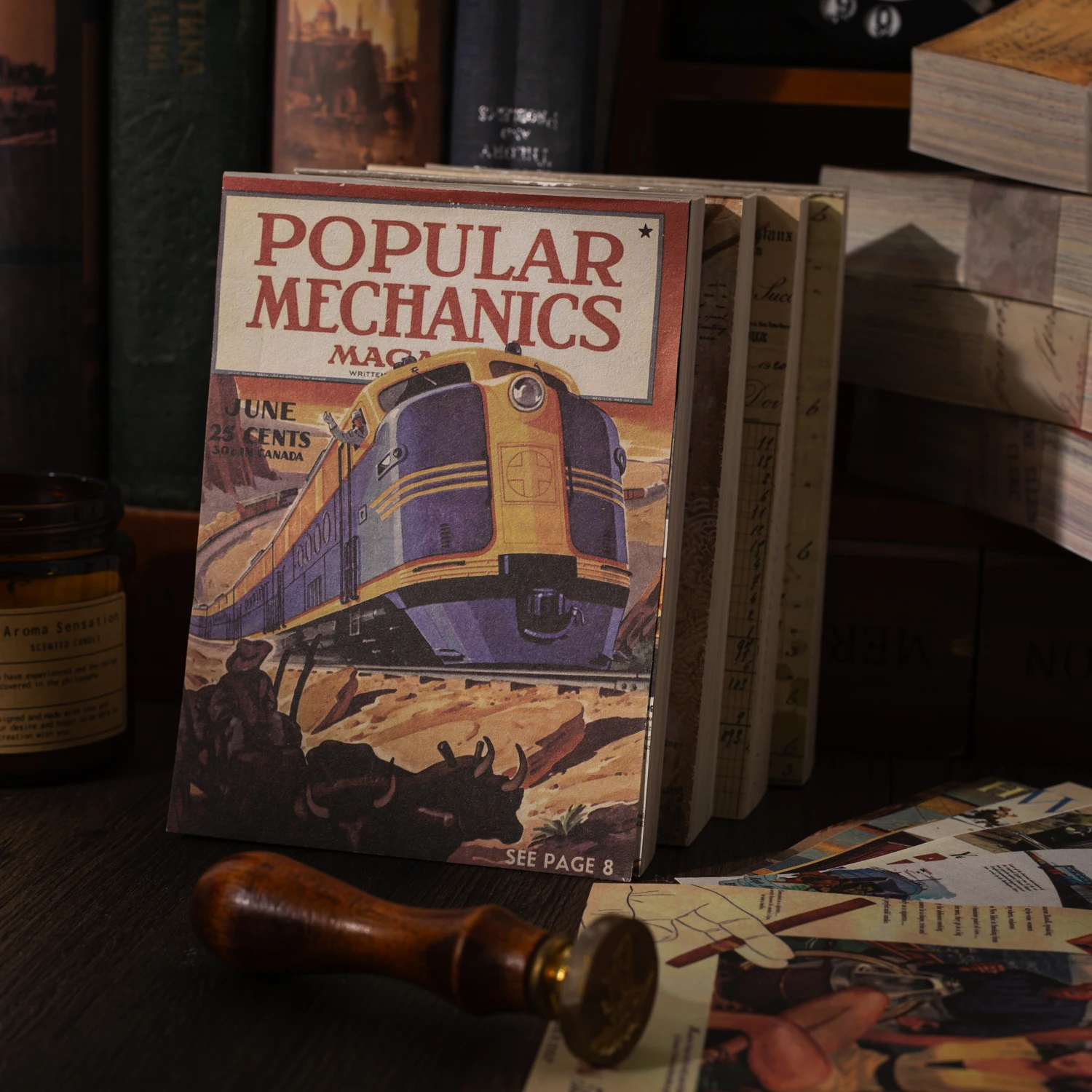 Old Magazine Series Papel, Material, 4pcs por lote