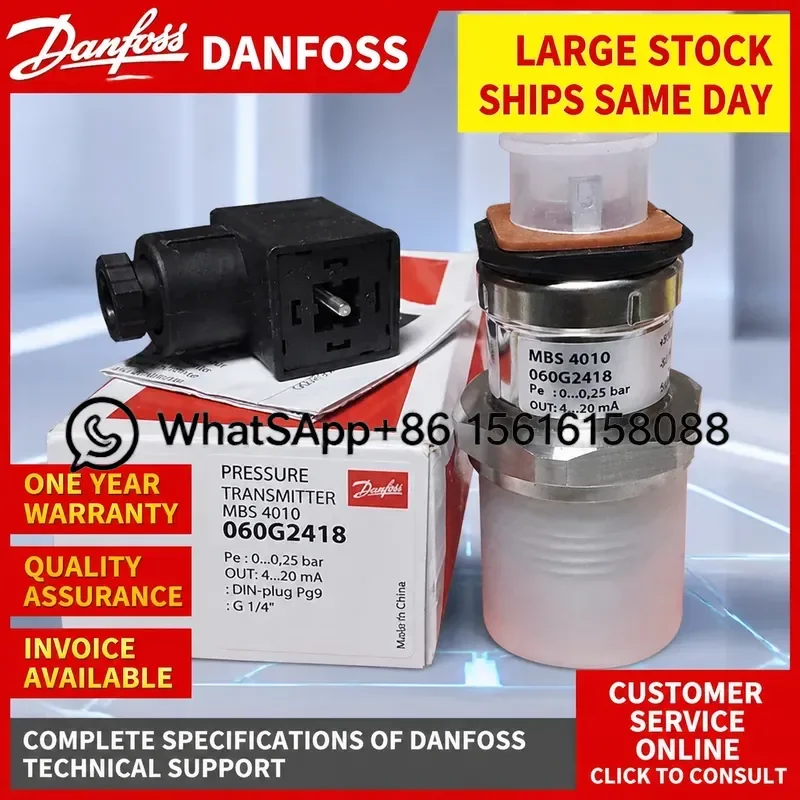 Danfoss MBS 4500 Pressure Transmitter 060G2452 0-1bar 4000-1021-A1AB08-0 Industrial Sensor High Precision Reliable Quality