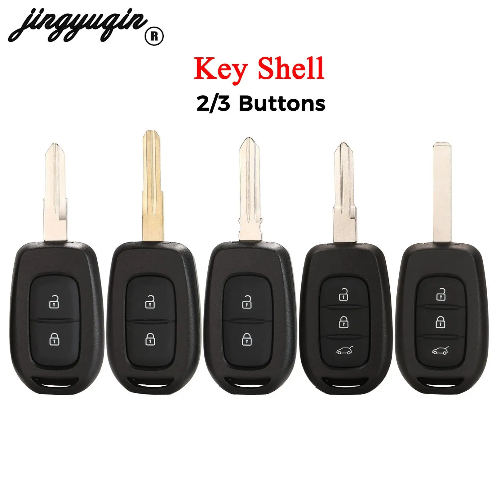 jingyuqin 2/3 Buttons For Renault Dacia Logan Sandero Lodgy Dokker Duster 2016 Remote Car Key Shell Case VA2 VAC102 Blade fob