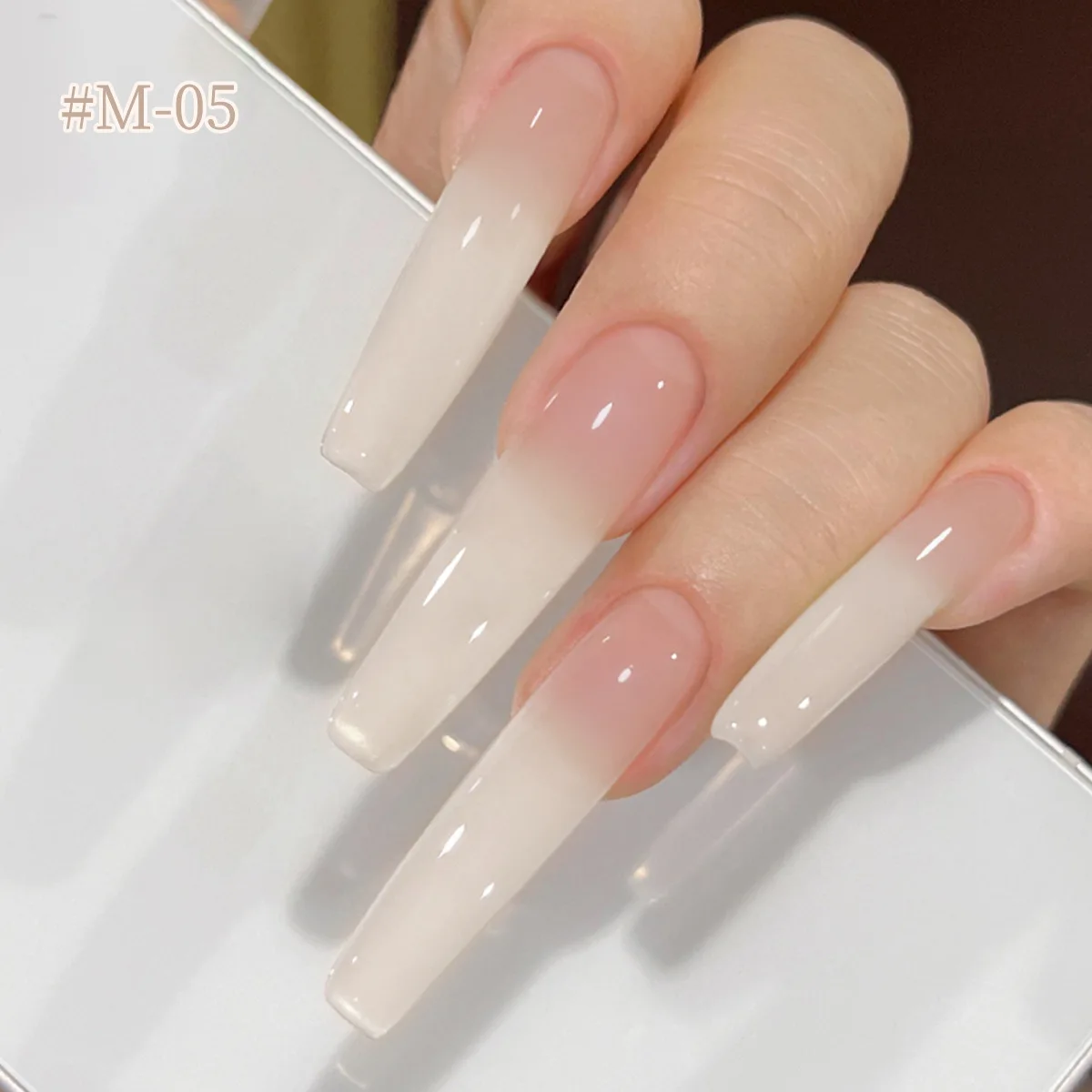 Cola de esmalte nude gelo transparente branco leite chá cor branco leitoso nail art