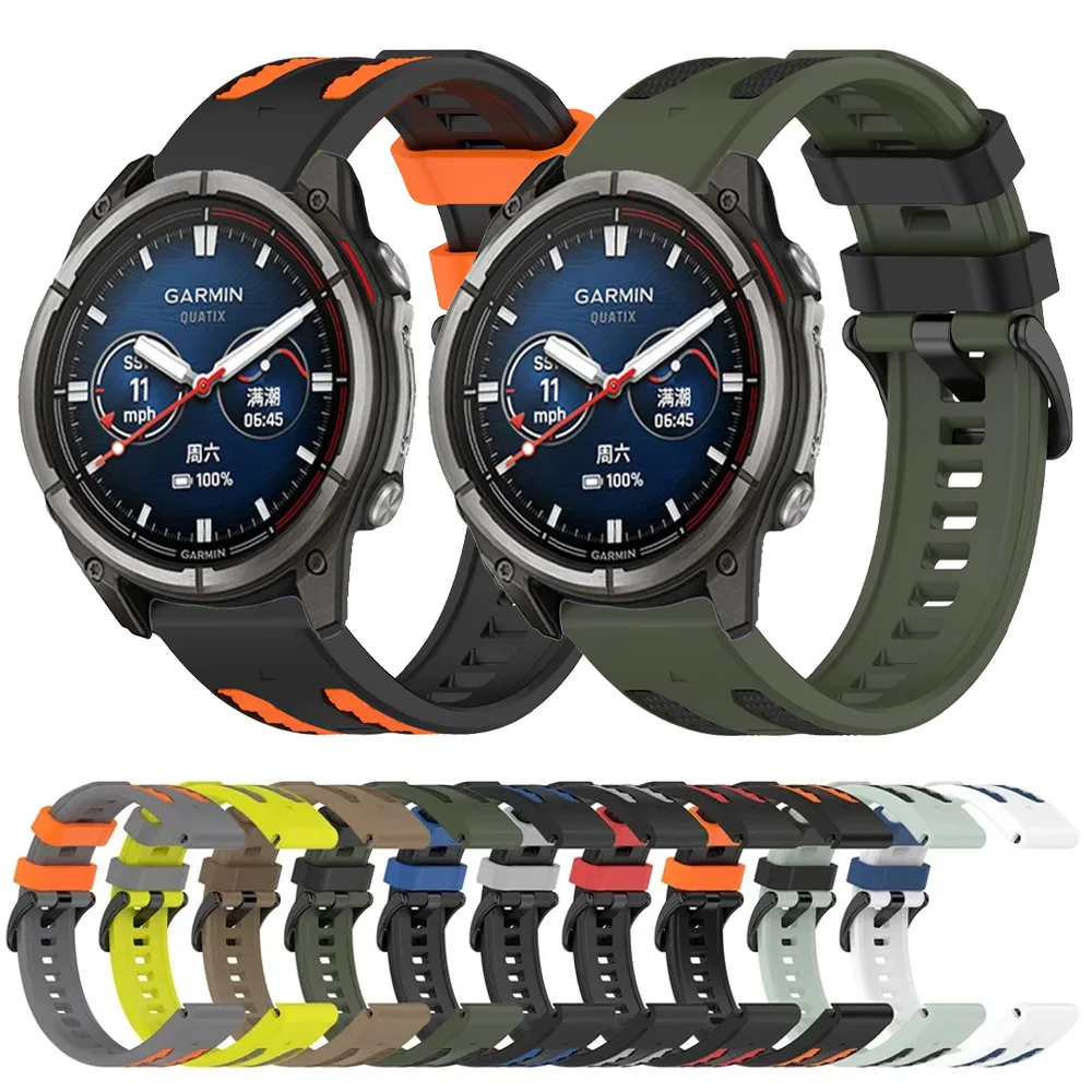 Quick Fit 22mm 26mm Silikonarmband für Garmin Quatix 8 Tactix 8 Fenix 8 51/47mm Verstellbares Band Garmin Instinct 3 50/45mm Correa
