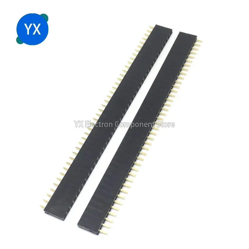 100pcs Jst Connector Strip 40Pin 1x40 Single Row Male and Female 2.54 Breakable Pin Header Connector Strip for Arduino Black