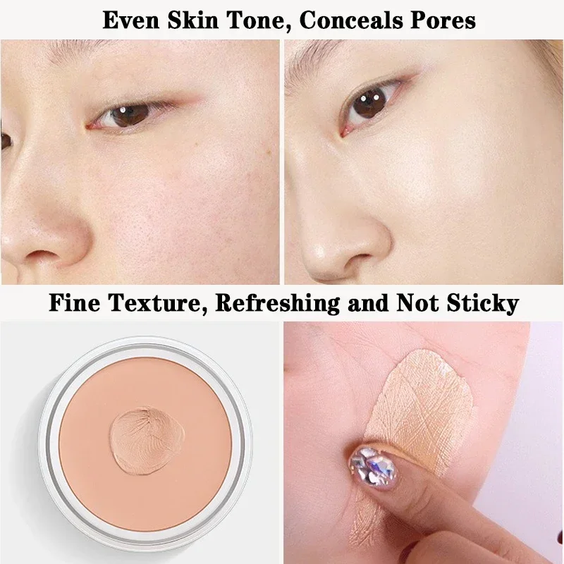 Concealer Foundation Cream Full Cover Dark Circles Acne Spots Whitening Moisturizing Waterproof Brighten Face Base Tone Makeup