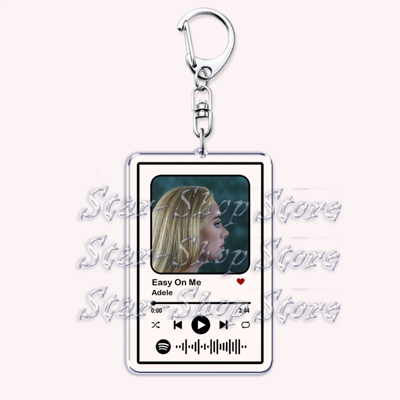 Hot Singer Music Keychains for Women Bag Accessories Someone Like You Easy on Me Hello Playlist Keying Jewelry Fans Friend Gifts