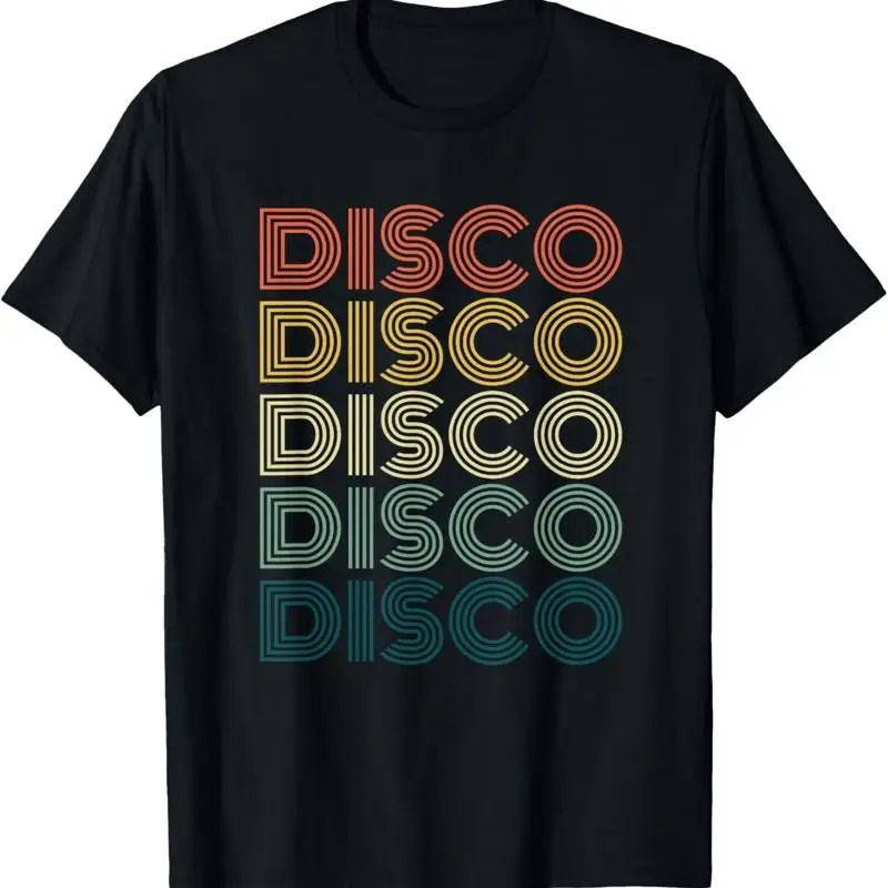 Camiseta con temática de discoteca, estilo funky vintage de los años 70 y 80 para fiestas de baile