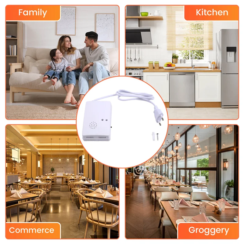 ABFN-детектор утечки газа горючий пропан-бутан металтан предупреждение об утечке горючего газа датчик сигнализации для домашней безопасности вилка европейского стандарта