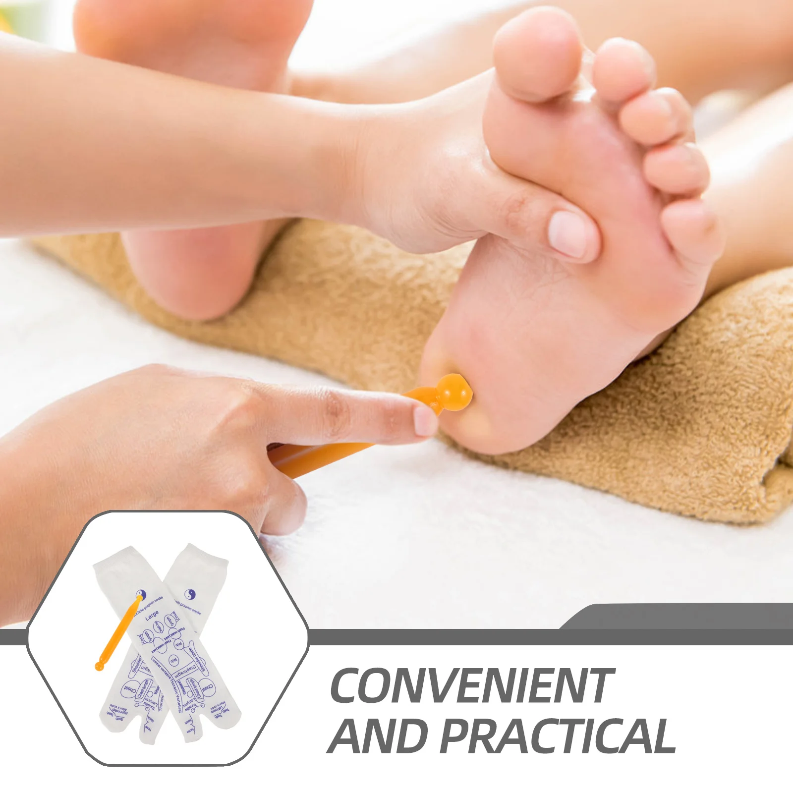 مجموعة واحدة من جوارب العلاج بالابر لتدليك القدم مع تصميم تحفيز نقطة الوخز، مرن ومريح مناسب للعلاج بالتعكسات الأخمصية #3