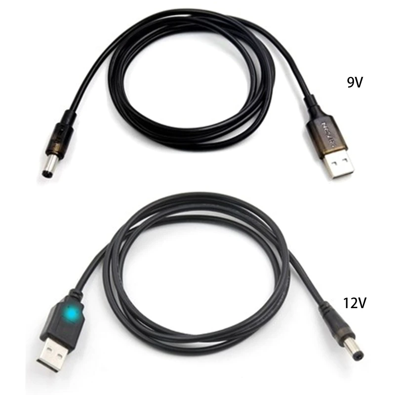 

USB Power Cable for QC 2.0/3.0 USB to for DC 12V/9V Step UP Module USB Converter Adapter Cable 5.5 x 2.5mm Plug
