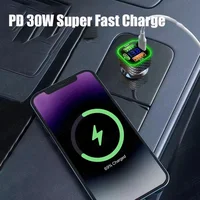 Chargeur de téléphone de voiture rapide 380W/250W, double adaptateur d'interface PD 4 en 1 avec affichage de tension QC3.1, différents styles pour toutes les voitures 5