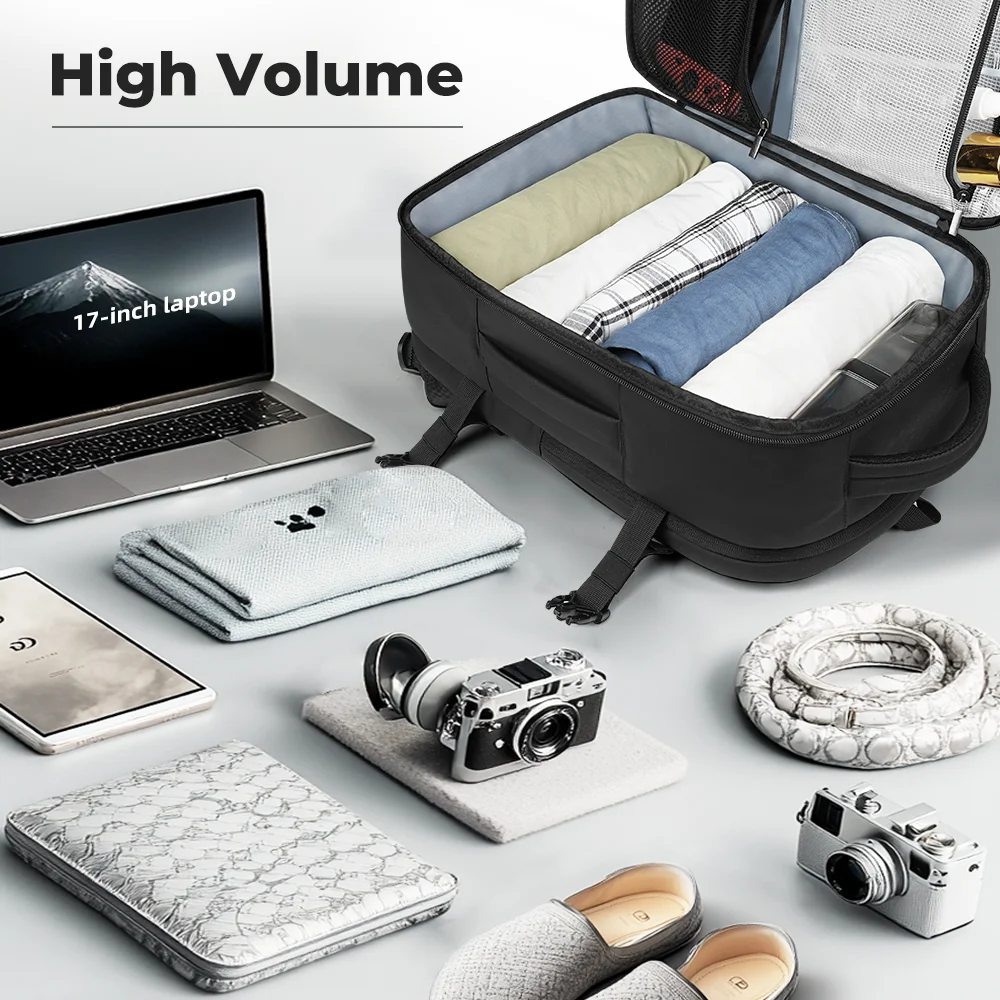 حقيبة ظهر رجال الأعمال من Heroic Knight بسعة كبيرة للمشي لمسافات طويلة والسفر تحمل على الظهر مقاس 17 بوصة مقاومة للماء حقيبة كمبيوتر محمول للكلية في عطلة نهاية الأسبوع