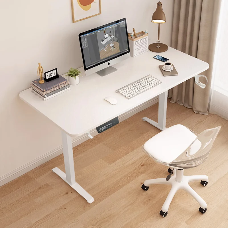 Postazione di lavoro elettrica da tavolo in piedi scrivania da tavolo intera ergonomica regolabile in altezza con tazza e supporto per cuffie