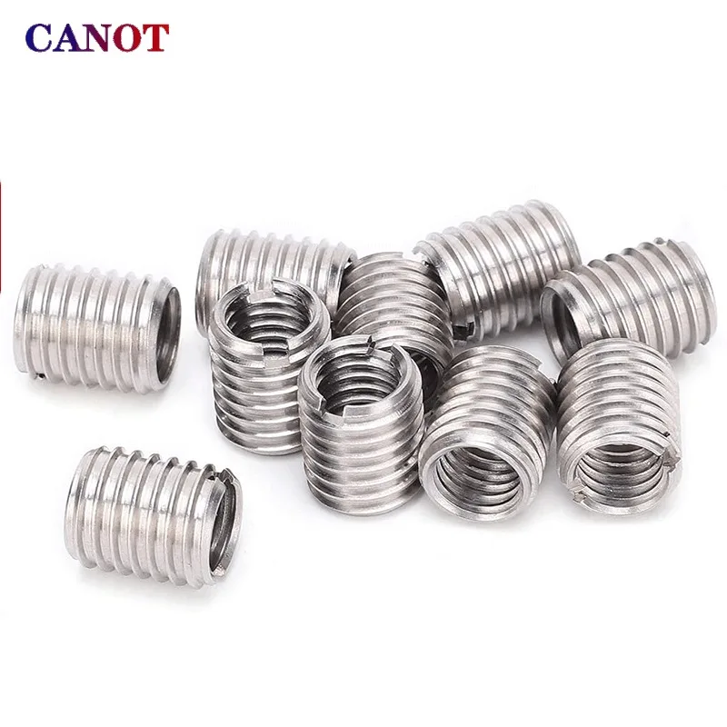 Slotted Inside Outside Thread Adapter Screw M2-12Wire 304 Stainless Steel Thread Insert Sleeve Conversion Nut Coupler Convey1244