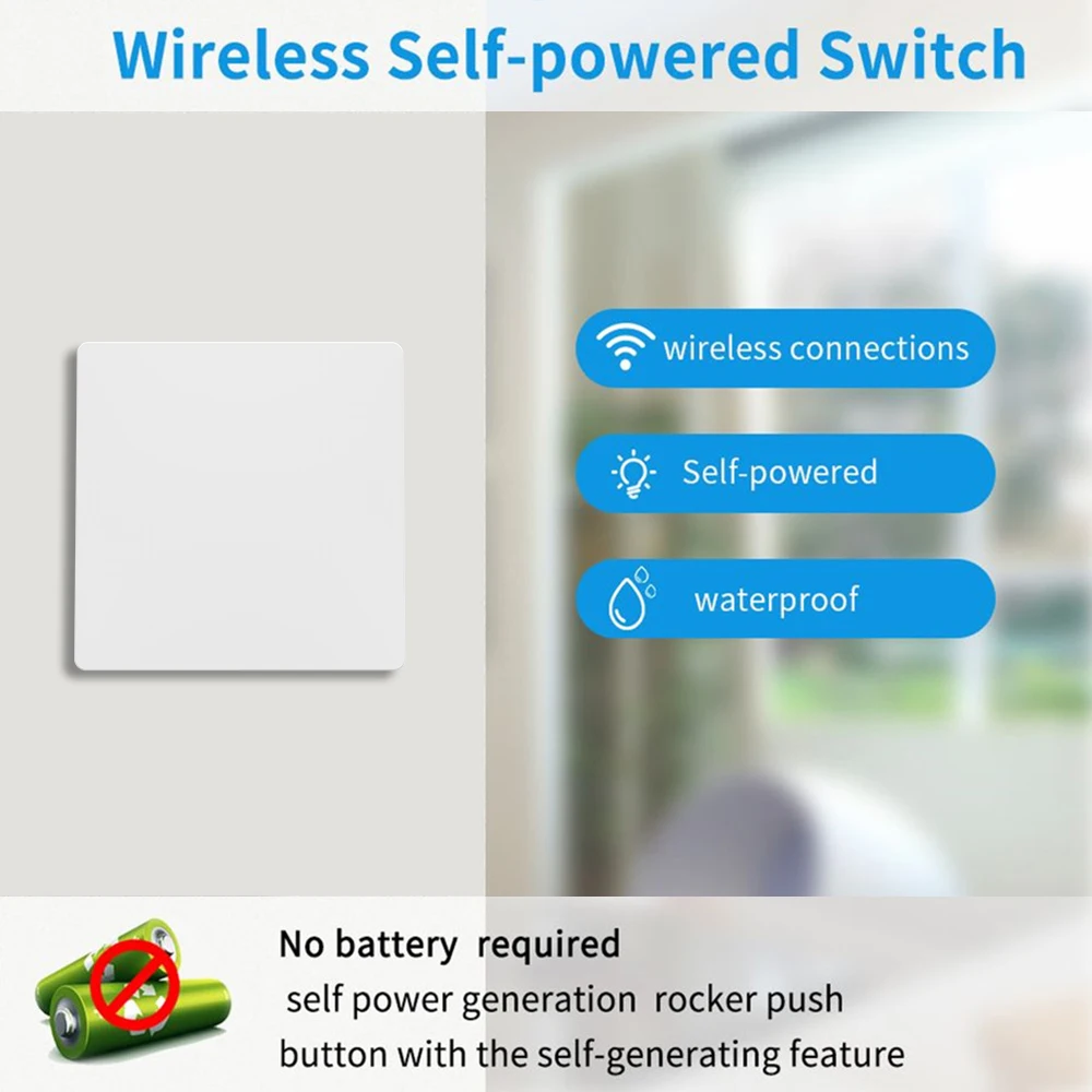 Cerhot self powered Wireless Switch Push Button Receive On Off Relay RF Wall Light Switch No battery No wiring Led Lamp Switch