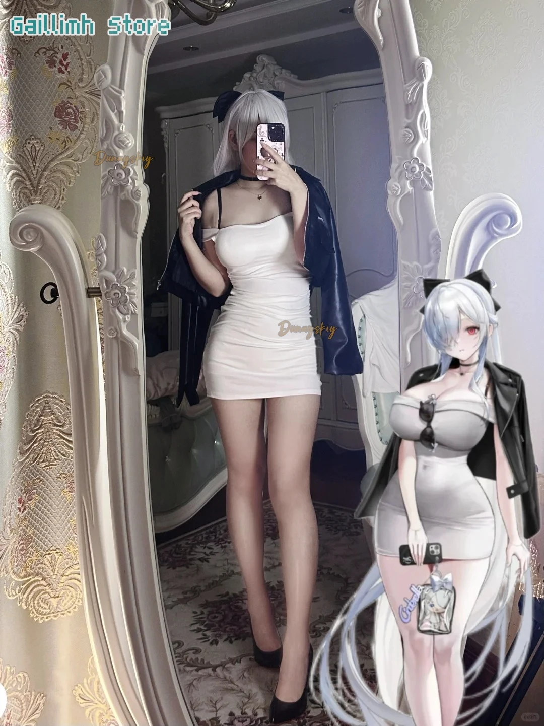 

Goddess of Victory Nikke Cinderella Cosplay Costume Bandeau Hip Skirt Cropped jacket Set Cinderella Role-play Women Sexy Dress