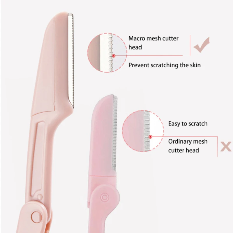 Safe Folding Ladies Face Shaver Eyebrow Trimmer Blade Anti-Scratch Razor Makeup Tools Eyebrow Trimmer Face Razor for Women