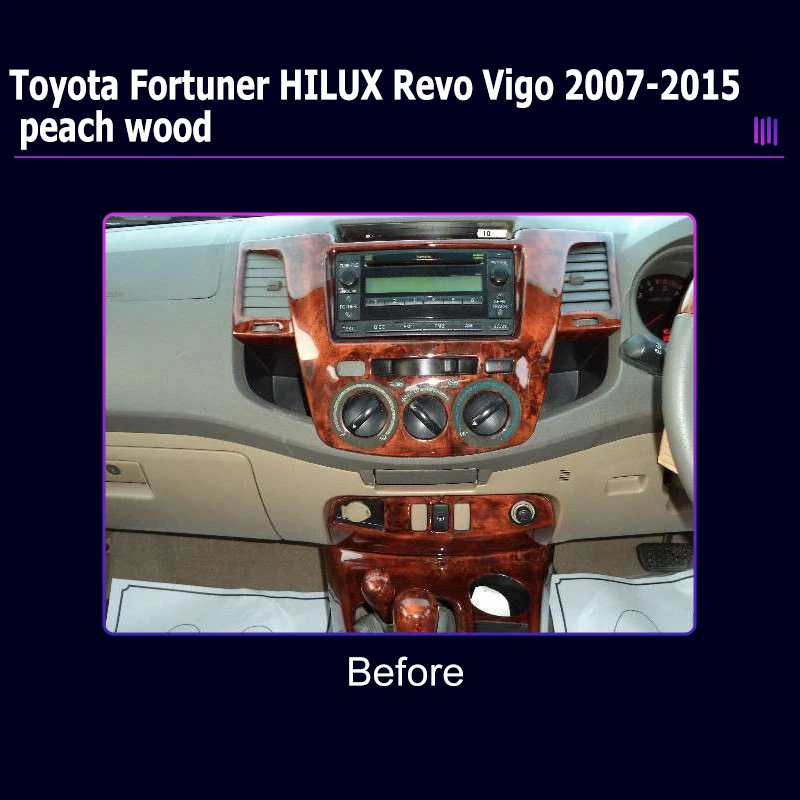 roadivox Android car radio for Toyota Fortuner HILUX Revo Vigo 2007-2015 peach wood GPS Navigation video Multimedia Player