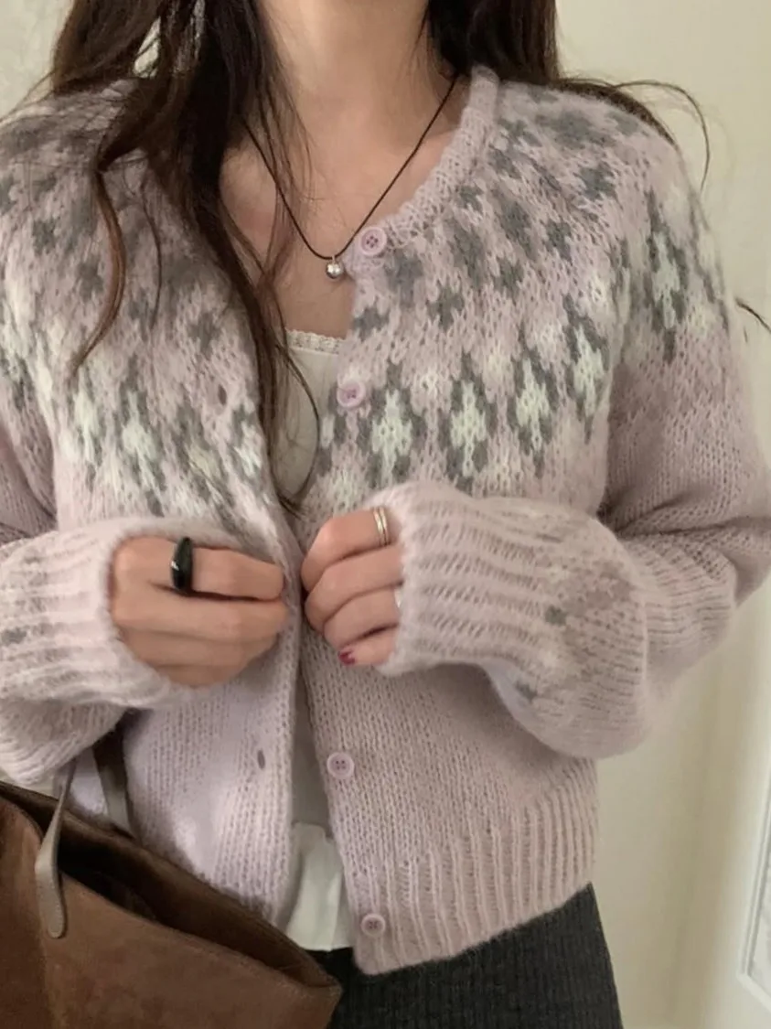 

Милый вязаный открытый кардиган, женский шикарный осенне-зимний свитер с вышивкой в стиле ретро, новый джемпер для молодых девушек