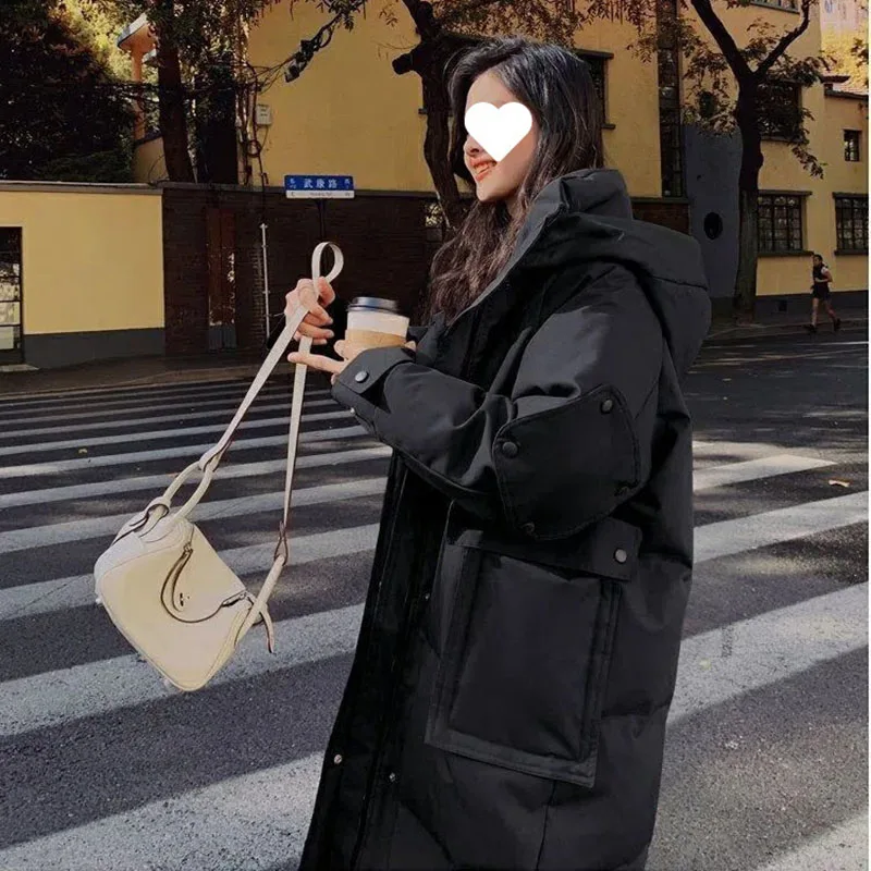 เสื้อกันหนาวผู้หญิงฤดูหนาวสบายๆสีทึบผู้หญิงลงเสื้อ 2025 สไตล์ใหม่คุณภาพสูงเป็ดสีขาวลงผู้หญิงลงเสื้อ h406