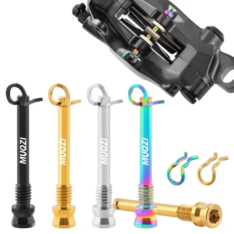 2PCS Road MTB Disc Brake Pad Bolts with Fixing Clip Titanium Bolts Bicycle Disc Brakes Caliper Lightweight Mounting Screw - Image 5
