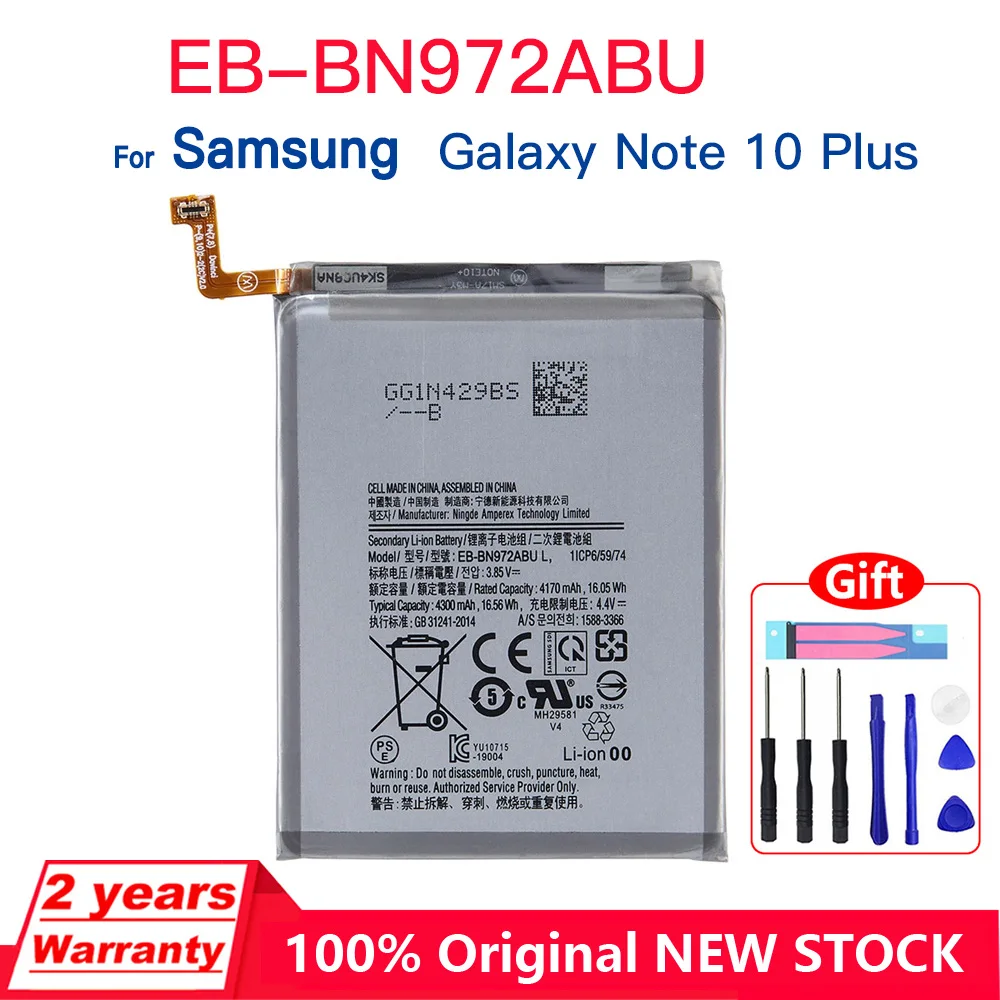 Genuine EB-BN972ABU 4300mAh Battery For Samsung Galaxy Note 10+ Note 10 Plus SM-N975F SM-N975DS Phone Batteries  Batteria+Tools