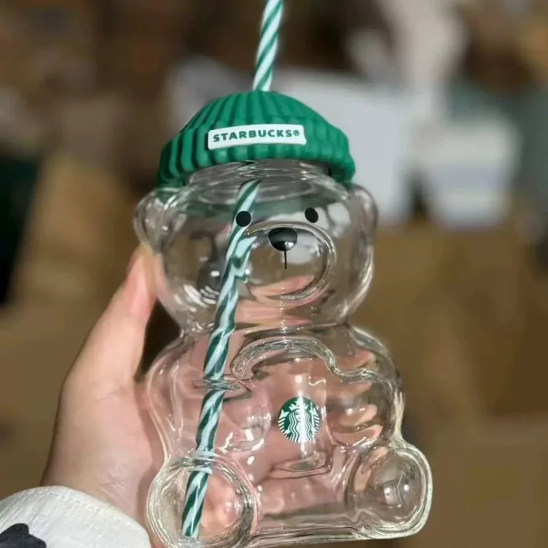 スターバックス　ウィスティカルベア　ガラスタンブラー　500ml、おしゃれなドリンクカップ、家庭、オフィス、パーティーに最適