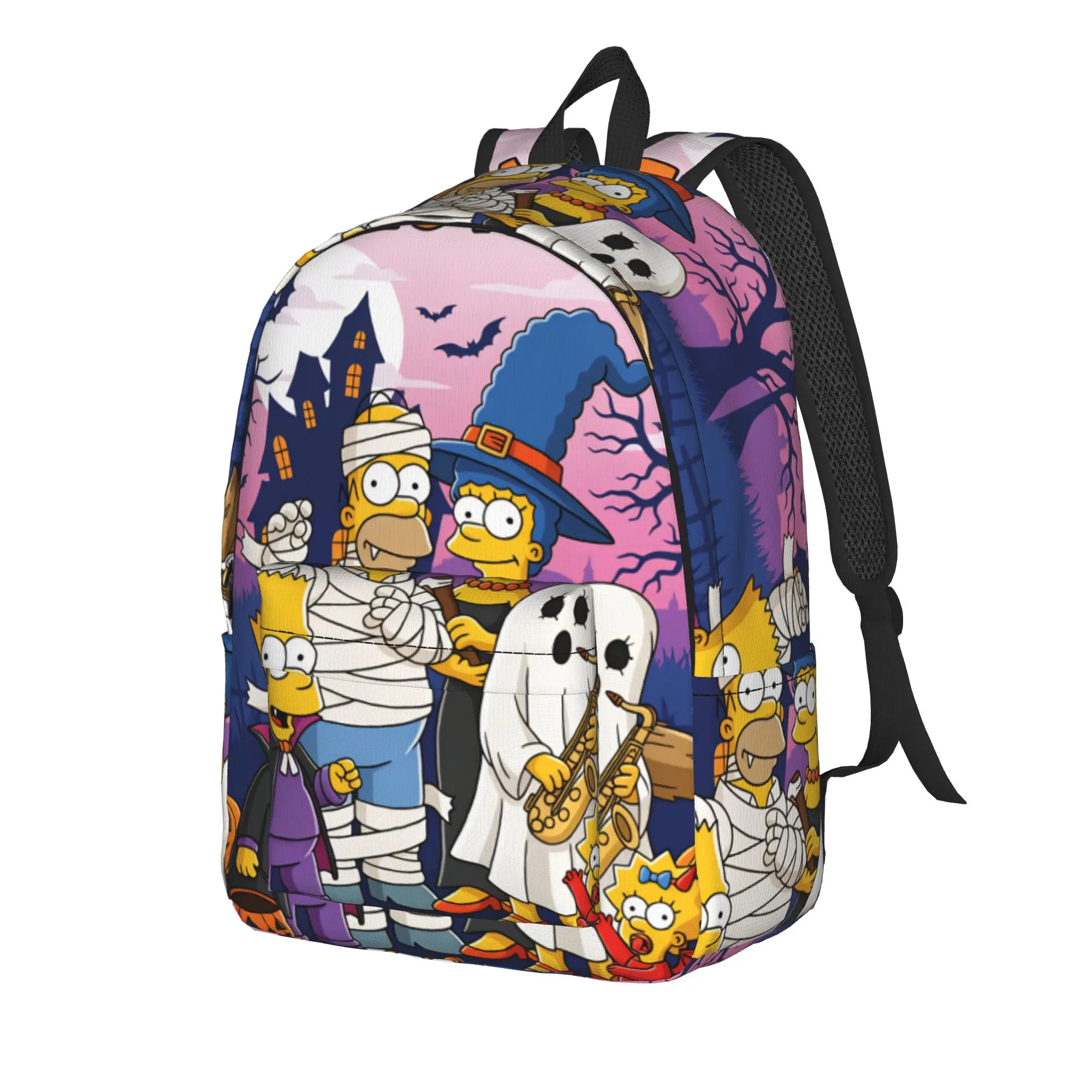 S-Simpsons Mummy Homer Happy Halloween Backpack  University Backpacks Student Fashion School Bags High Quality Big Rucksack