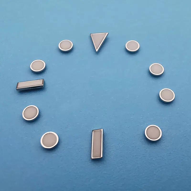 Mostradores de relógio submarinista gmt, de alta qualidade, azul, luminoso, indices de hora, marcadores, peças profissionais de relógio pós-venda