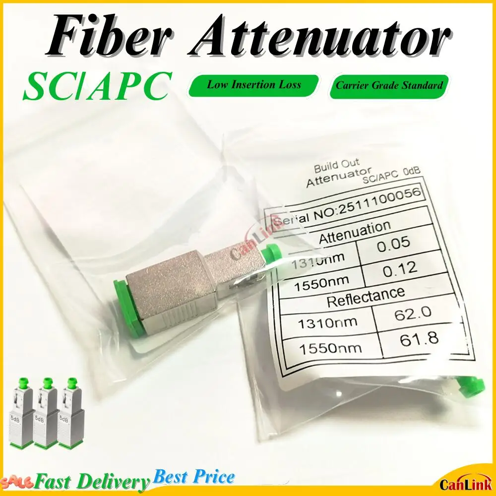 SC APC Female To SC/APC Male 0-15db Fiber Optica Attenuator SC APC Fiber Optic Attenuator FTTH 5pcs/lot