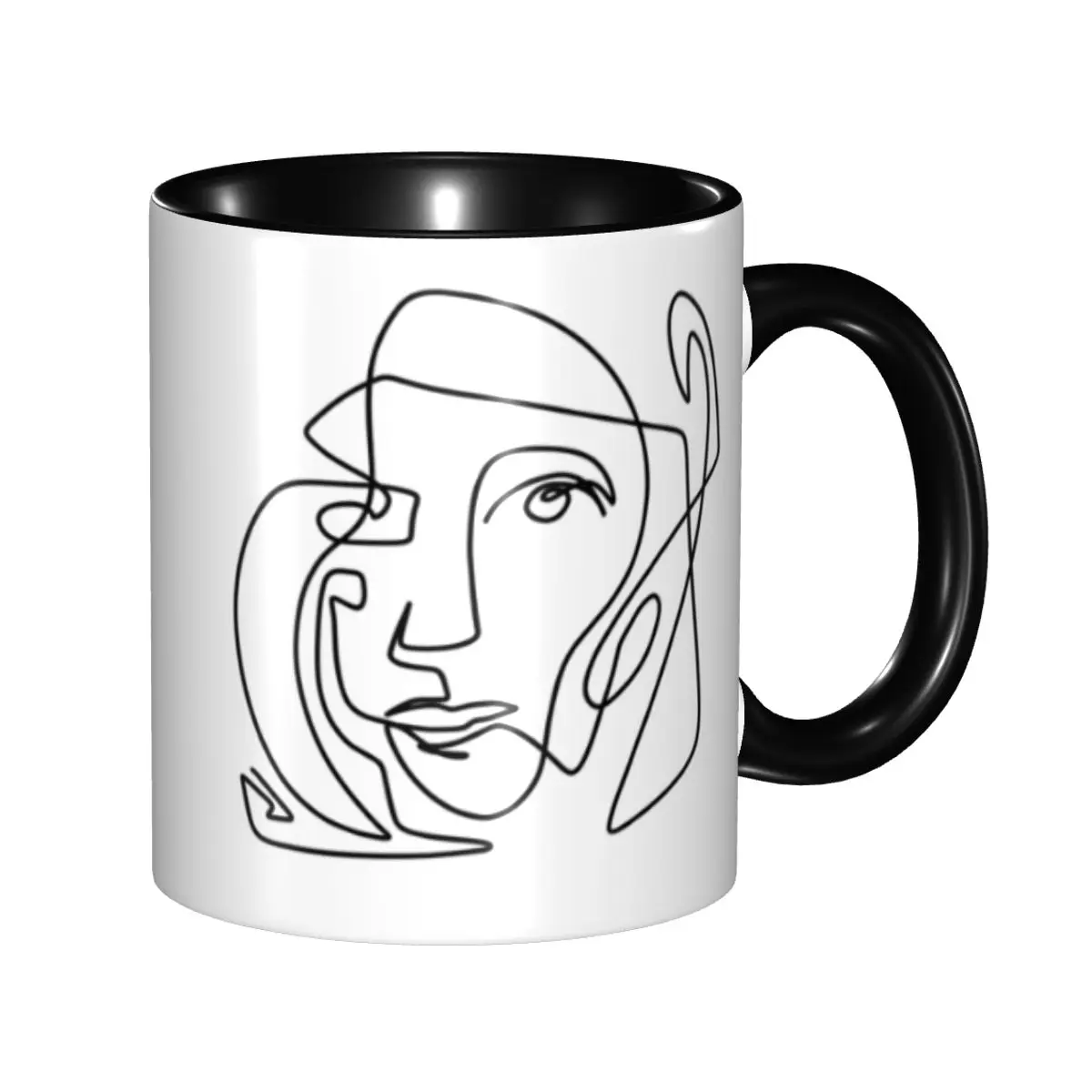 

Pablo Picasso One Line Abstract Art Coffee Mug DIY Personalized Spanish Artist Ceramic Milk Tea Mug Cup
