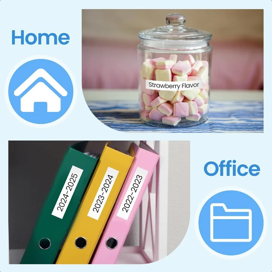 6 Pack 45013 Label Maker Tape Refills Compatible with DYMO D1 45013s 12mm Label Tape Black on White A45013 1 2 in x 23 Ft for D