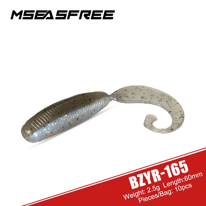 

MSEASFREE-Soft Silicone Bait, Artificial Swimbait, Worm Jigging Wobblers for Bass Fishing, Diving Shad, 60mm, 2.5G, 10Pcs/Pack