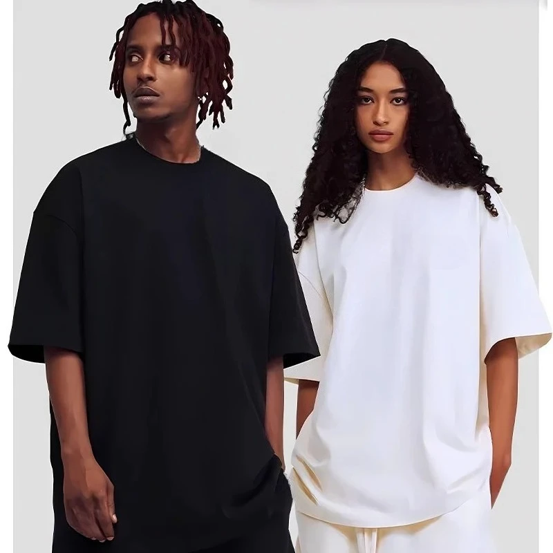 Summer Men T Shirt Cotton Tops Women Solid Color Blank Tshirts O-neck Round Collar Short-Sleeve Couple Black Top Tees Clothing
