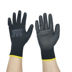 Guantes de trabajo recubiertos de PU, agarre fino ligero, Ideal para trabajo ligero, construcción de mecanismo de jardín, 12 pares