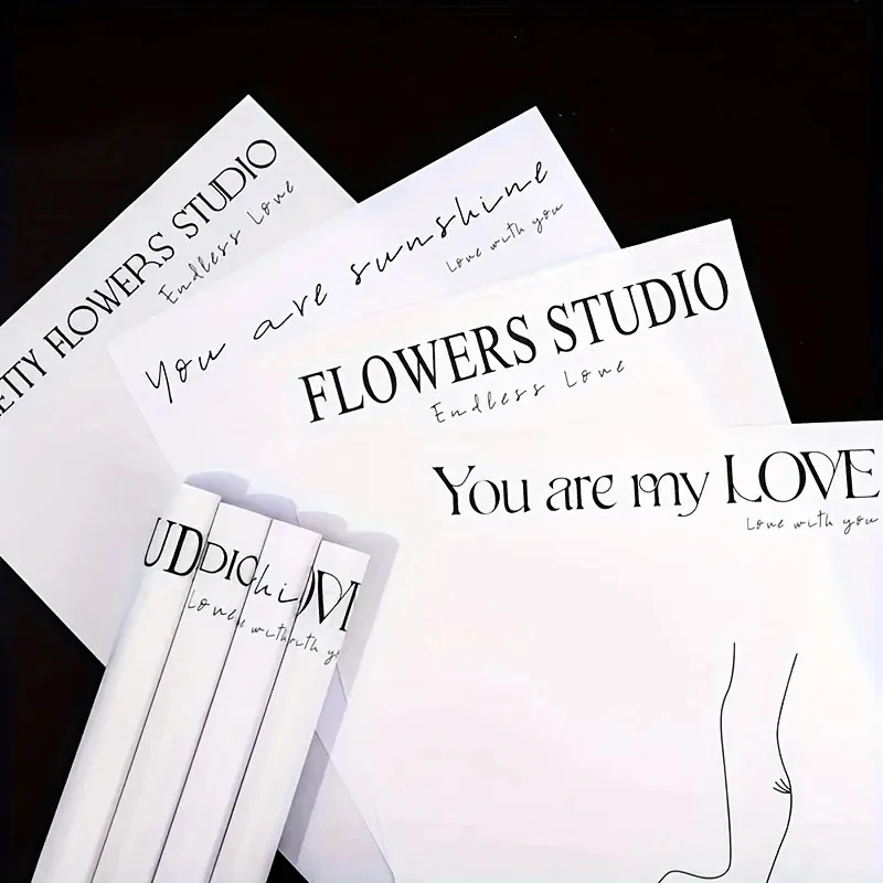 20pcs Flower Packaging Materials No-Cut Waterproof Minimalist Instagram-Worthy Paper Gift Bouquet Wrapping Paper