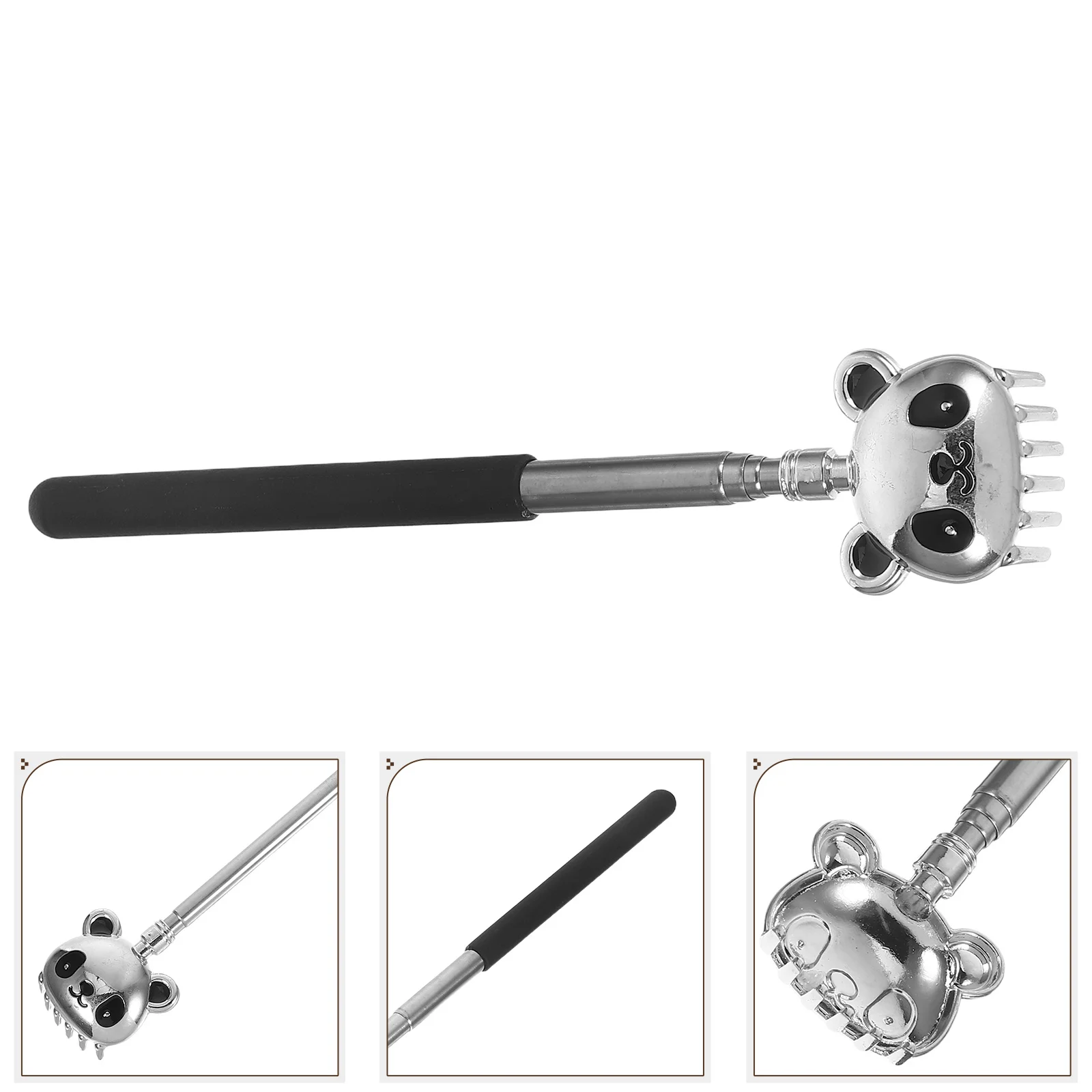 

Extendable Stainless Steel Panda Back Scratcher Telescopic Itch Scratcher Massage Tool Funny Animal Design Home Use