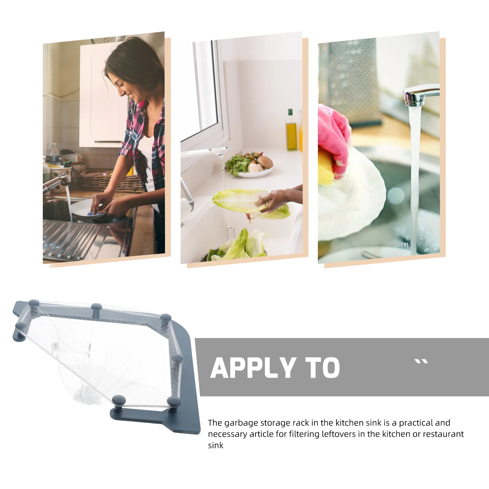 

50pcs Kitchen Sink Draining Rack Mesh Bag Holder Large Capacity Space Saving Triangular Filter Net Rack For Food Waste Storage