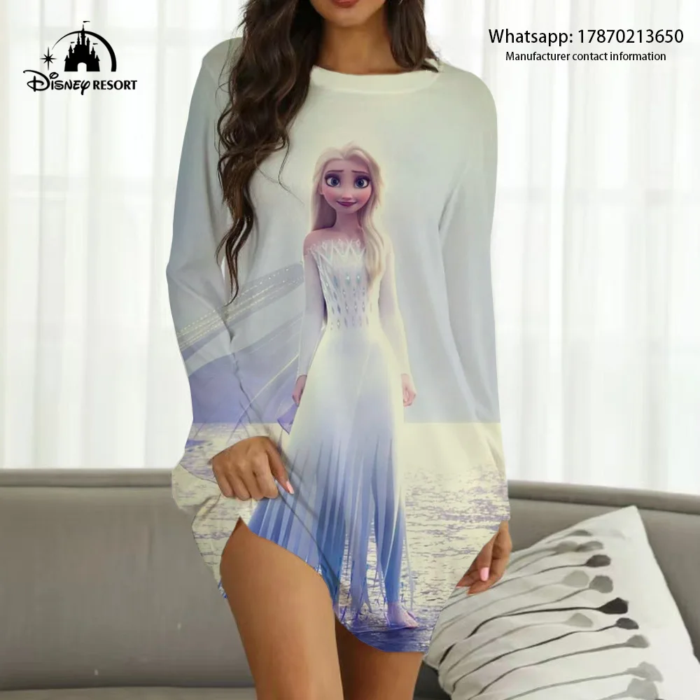 

2022 New Disney Brand Frozen Cartoon Print Hot Sale Sweetheart Women's Fall Fashion Casual Boho Loungewear Y2K