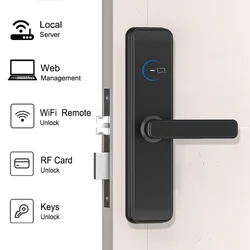 Web-Management Bluetooth Smart RIFD Card Hotel Lock WIth 5050 Mortise on Wooden Doors