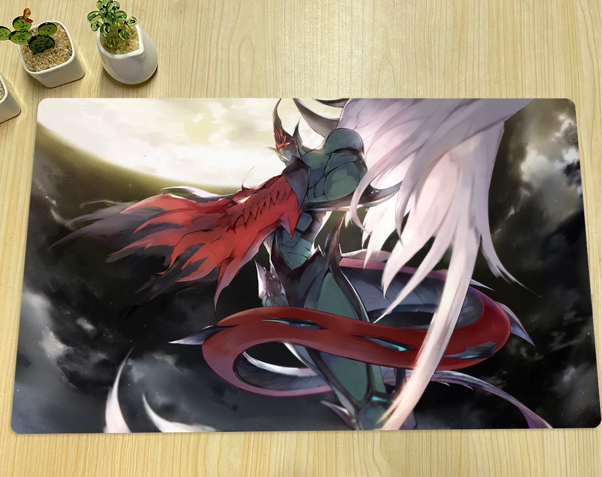 

YuGiOh GX Playmat Elemental Hero Flame Wingman TCG CCG Mat Board Game Trading Card Game Mat Rubber Anime Mouse Pad Zone Free Bag