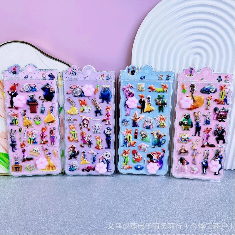 

40 шт. милых 3D-наклеек в виде кошачьих лапок из Zootopia, декомпрессионные наклейки-стикеры для декора телефонов и ежедневников, оптом