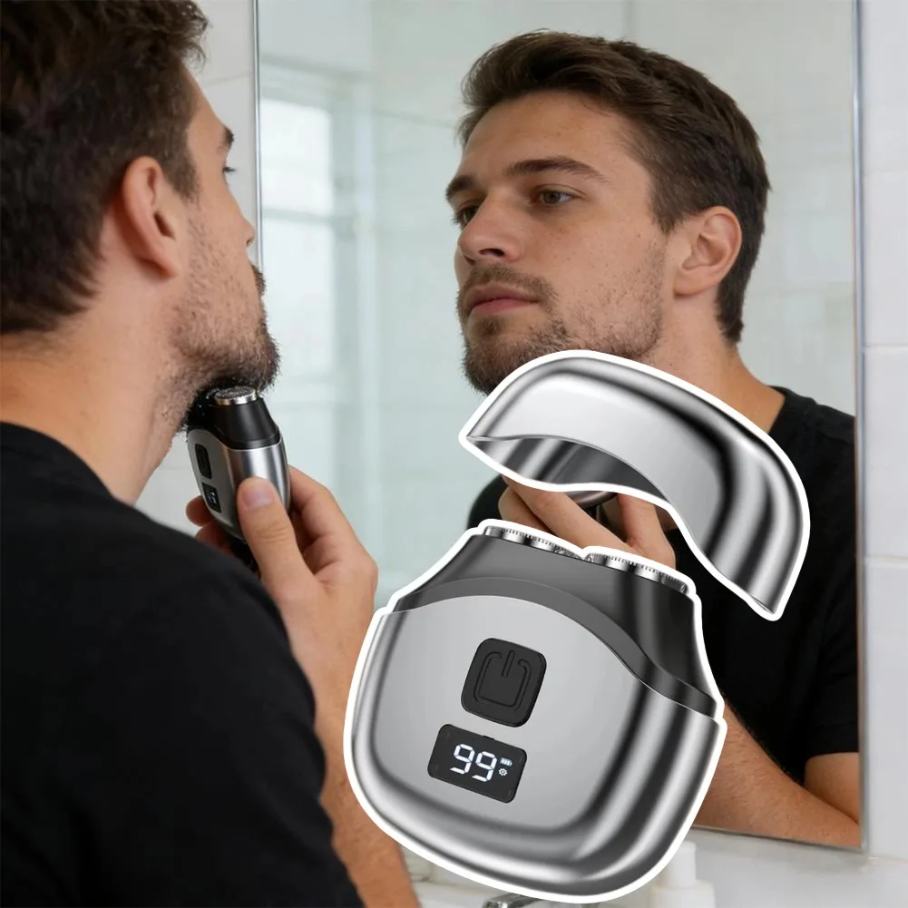 

Protable Travel Waterproof Shaver Double Ended Electric Shaver With Digital Display USB Rechargeable Men's Electric Shaver