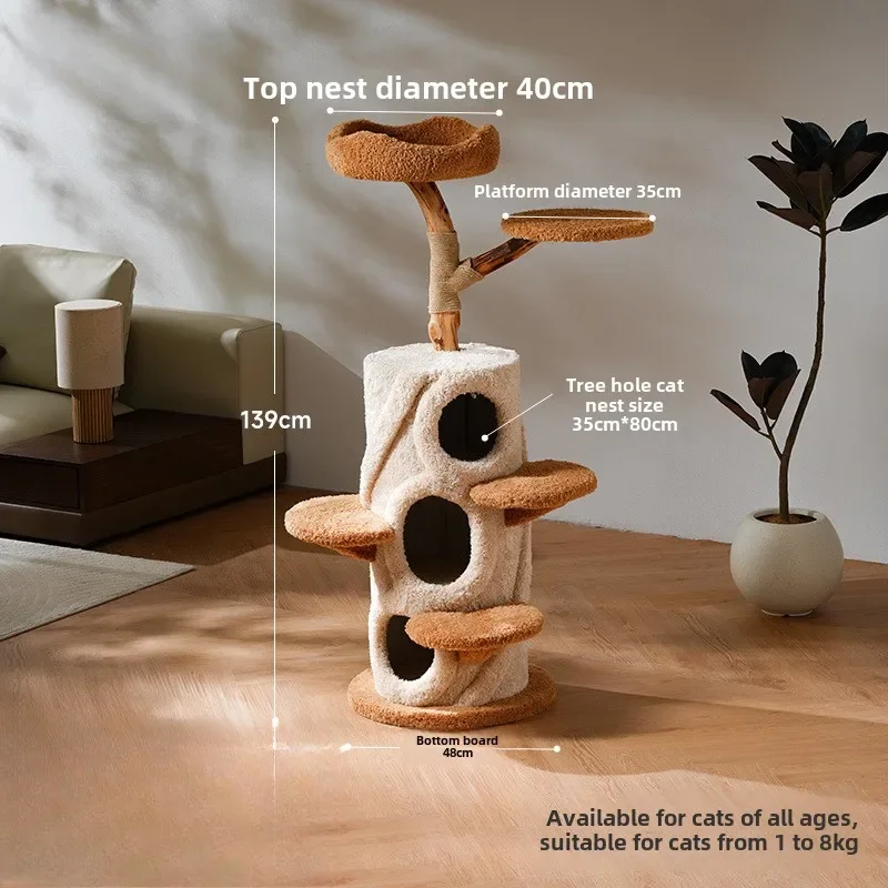 

Factory Direct Cat Tower Large Size Cat Tree Wooden Sisal Cat Climbing Frame Modern Luxury Pet House