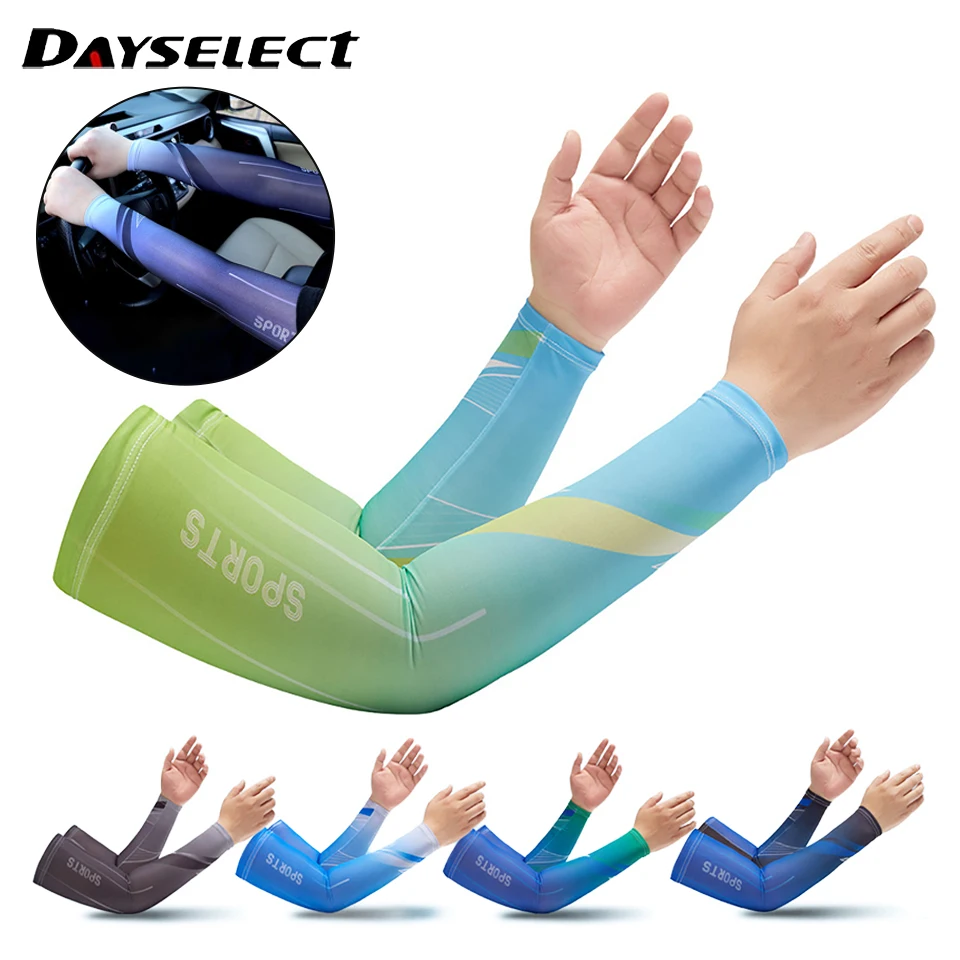 

1Pair Ice Silk Sleeve Cover Driving Sunscreen Sunscreen Arm Sleeve Mountaineering Ice Sleeve Outdoor Riding Fishing Sleeve Cover