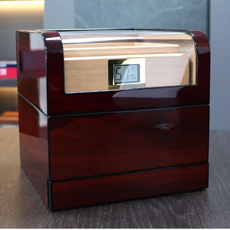 

Wooden Cigar Humidor Large Capacity Luxury Cigar Humidifier Fashion Retro Cigars Case with Drawer Home Smoking Accessories