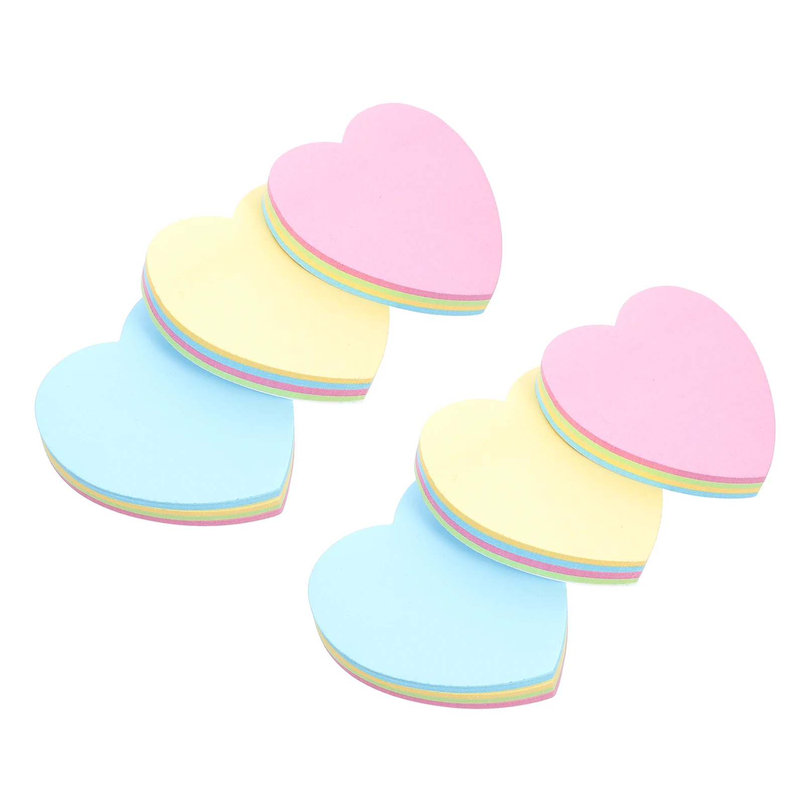 

8pcs Colorful Heart Shaped Sticker Notes Tearable Self-Stick Memo Pads Removable For Office Home Messages