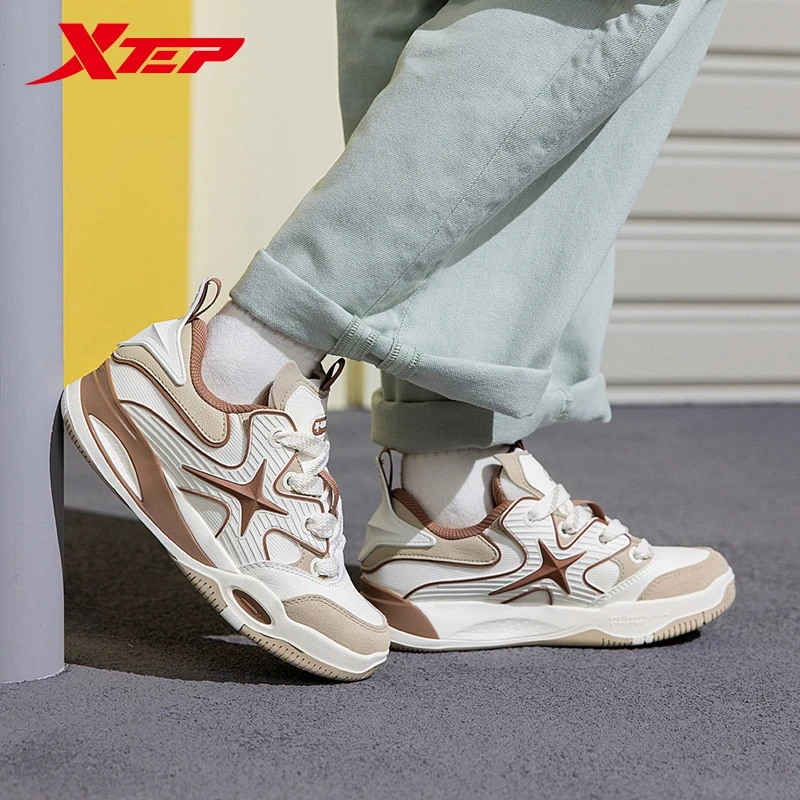 Xtep Harness Plus Skateboarding Shoes For Women 2024 Autumn Fashion Comfortable Support Wear-Resistant Sneakers 976318310006